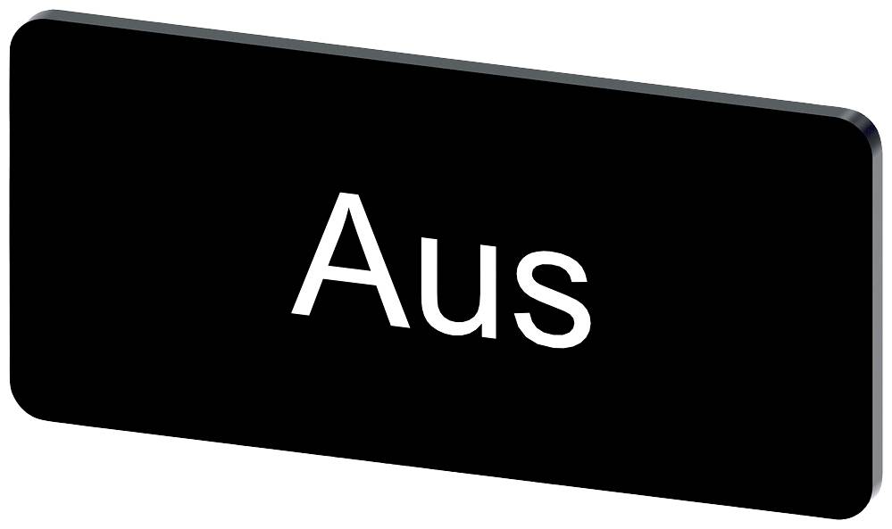 Schwarzes Schild mit weißem Text 'Aus', zeigt einen ausgeschalteten Zustand an.