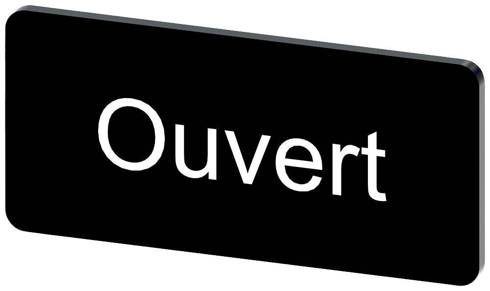 Schwarzes Schild mit weißem Text 'Ouvert', was 'Geöffnet' auf Französisch bedeutet.