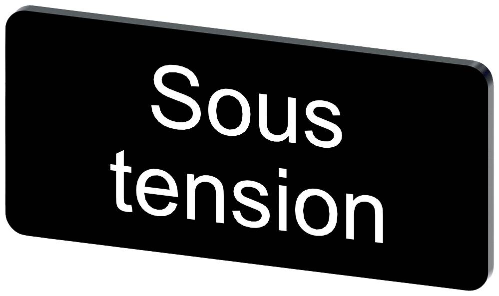 Schild mit der Aufschrift 'Sous tension', was auf Gefahr durch elektrische Hochspannung hinweist.
