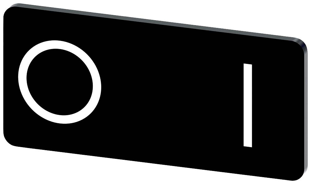 Ein rechteckiger Kippschalter zeigt zwei Symbole: 'O' für Aus und 'I' für Ein, üblicherweise zur Steuerung elektronischer Geräte.