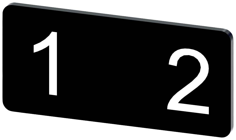 Schwarzes Rechteck mit den weißen Zahlen '1' und '2' nebeneinander.