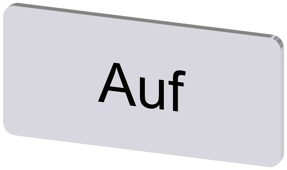 Graues Schild mit der schwarzen Aufschrift 'Auf'.