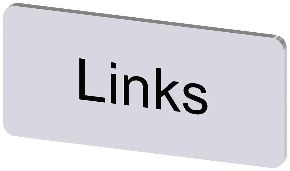 Ein Schild mit dem Wort 'Links' in schwarzer Schrift auf grauem Hintergrund.