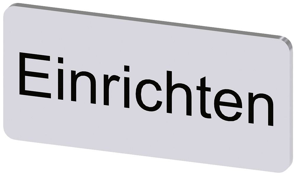 Hinweisschild mit dem Wort 'Einrichten', schwarzer Text auf weißem Hintergrund.