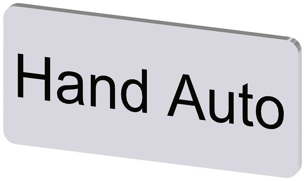 Rechteckiges Schild mit der Aufschrift 'Hand Auto'.