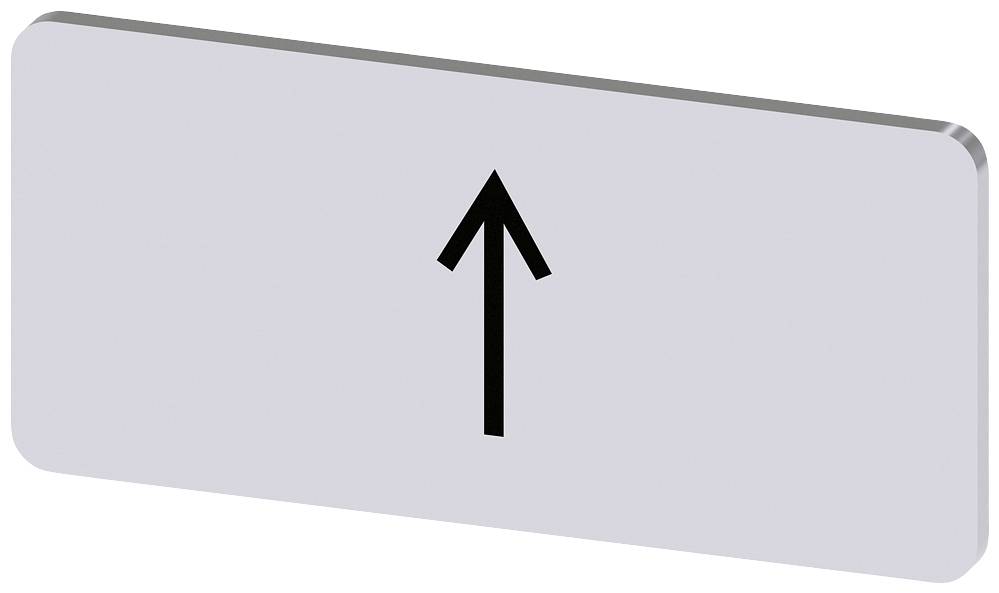 Ein graues Schild mit einem schwarzen Pfeil, der nach oben zeigt.