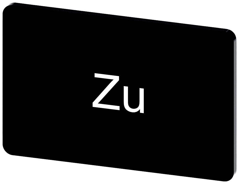 Auf einem schwarzen rechteckigen Schild steht in weißer Schrift 'Zu'.