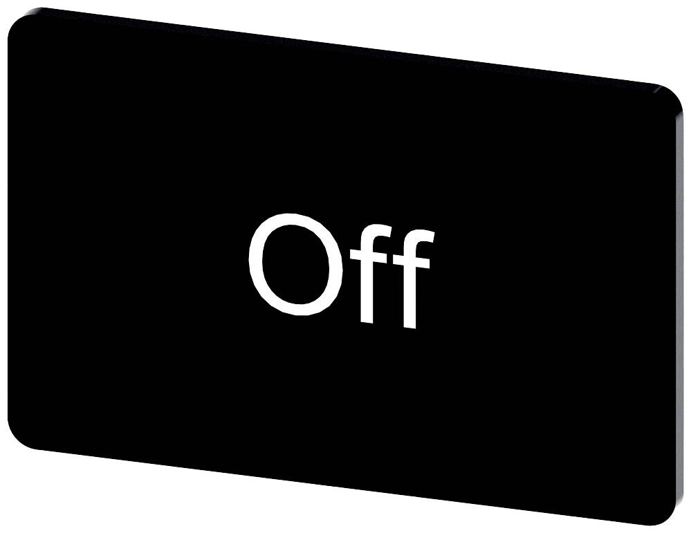 Schwarzer Schalter mit weißer Aufschrift 'Off' in der Mitte, bedeutet ausgeschaltet.