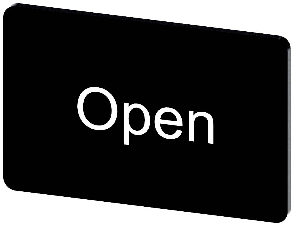 Ein Schild mit weißem Text auf schwarzem Hintergrund zeigt das Wort 'Open', was darauf hinweist, dass etwas geöffnet ist.