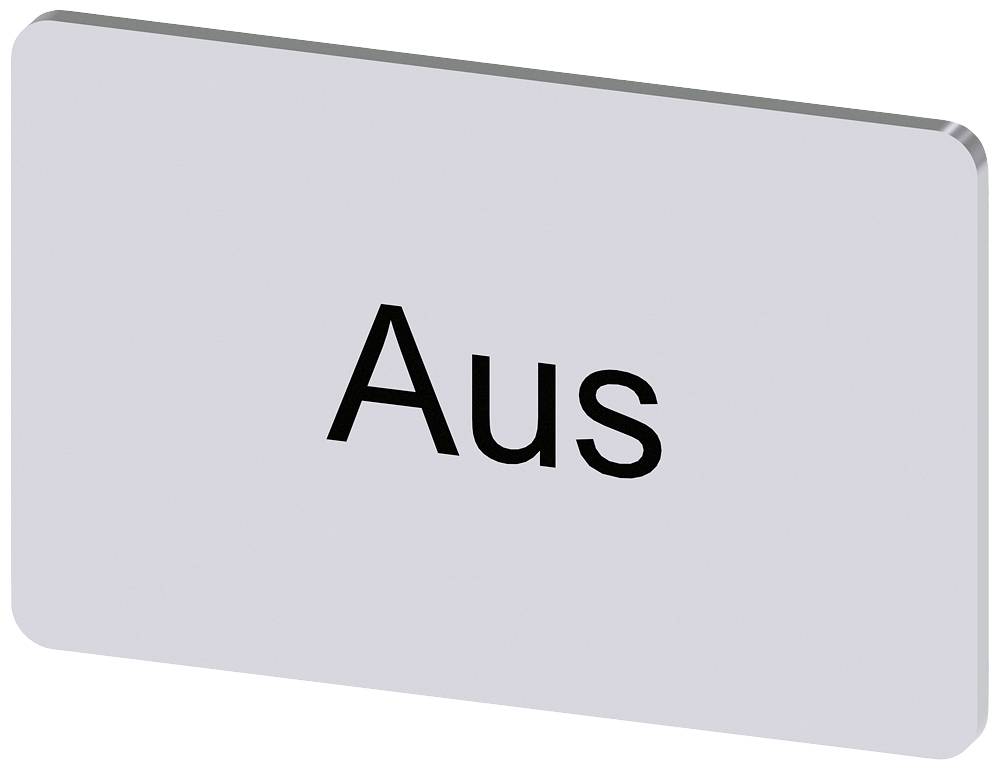 Ein rechteckiges Schild mit der Aufschrift 'Aus'.