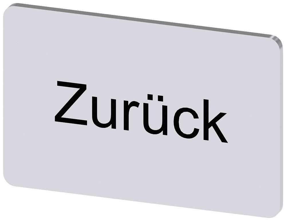 Ein Schild mit dem Wort 'Zurück' in schwarzer Schrift auf weißem Hintergrund.