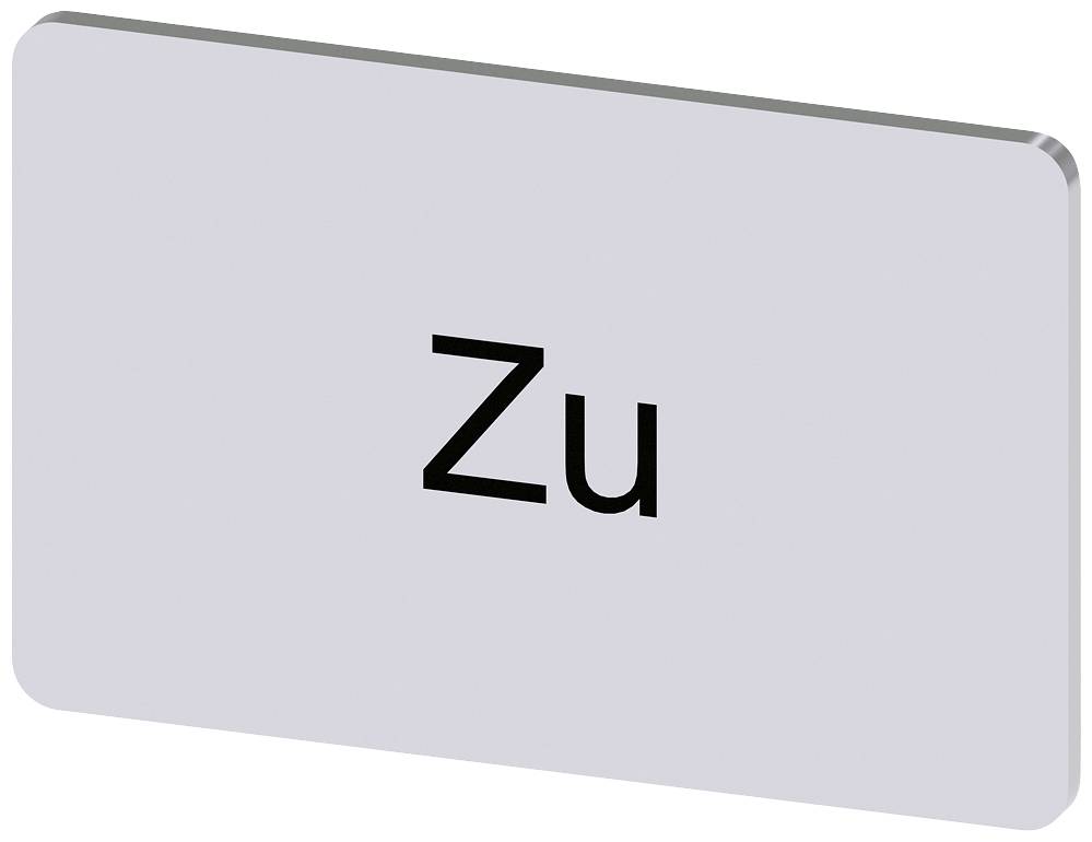 Ein rechteckiges Schild mit der Aufschrift 'Zu' in schwarzer Schrift auf grauem Hintergrund.