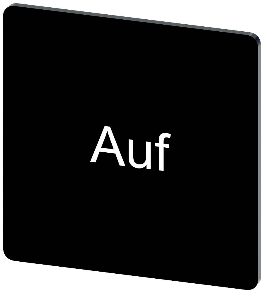 Die Abbildung zeigt ein schwarzes Quadrat mit dem weißen Wort 'Auf' in der Mitte.