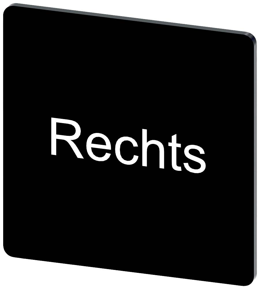 Schwarzes Schild mit dem weißen Text 'Rechts' in der Mitte.