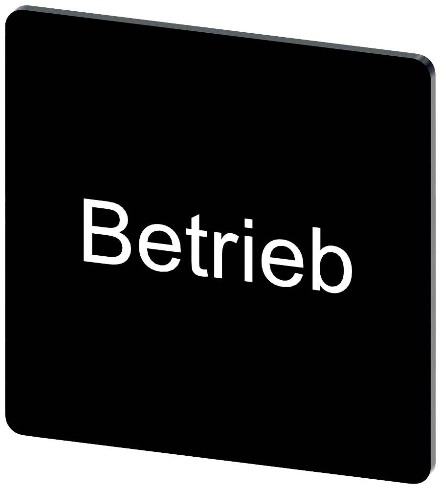 Schwarzes Schild mit weißem Text 'Betrieb' in der Mitte.