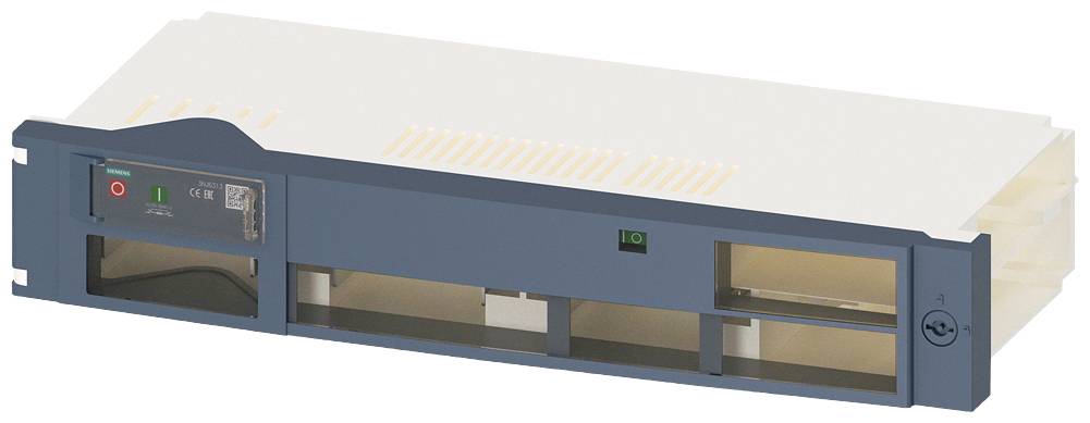 Ein elektronisches Bauteil in einem Gehäuse mit Anzeigefeld und Kontrollleuchten, möglicherweise ein Teil eines größeren Systems.