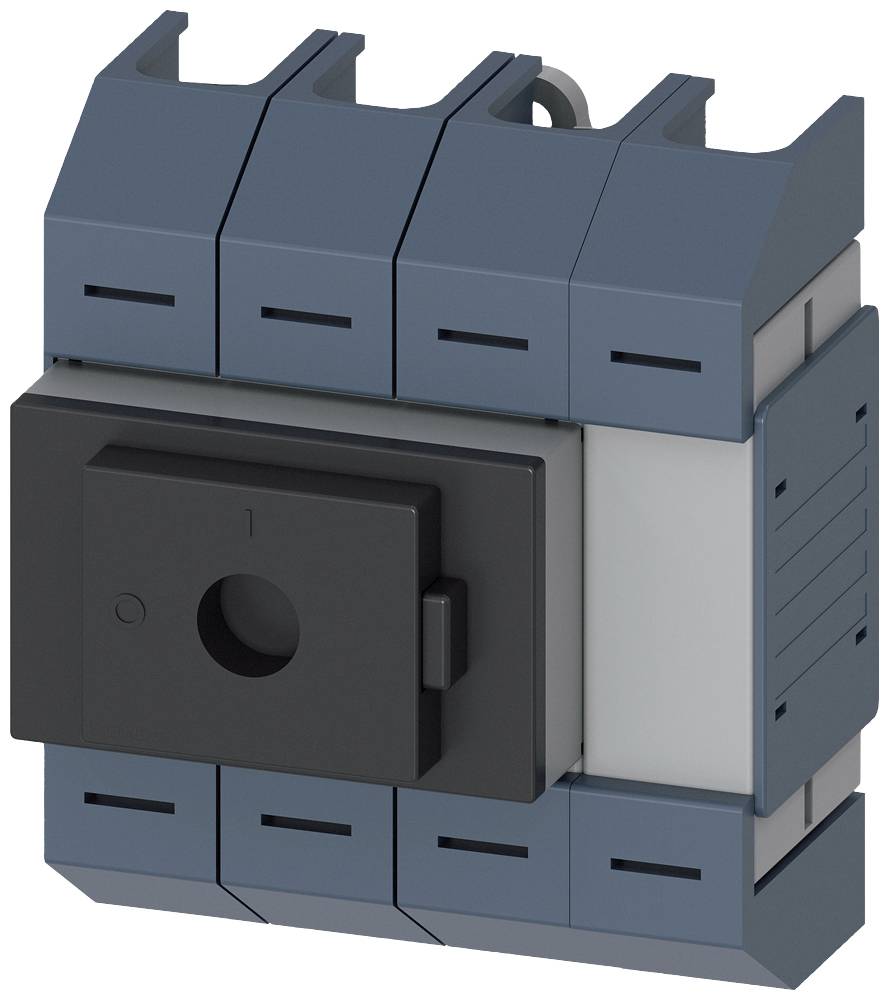 Ein grauer elektrischer Schalter mit schwarzen Elementen, geeignet für industrielle Schaltungen, montiert auf einer Trägerhalterung.