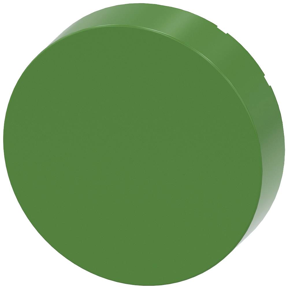 Grüner, runder 3D-Kreis, perspektivisch von der Seite gezeigt, auf weißem Hintergrund.
