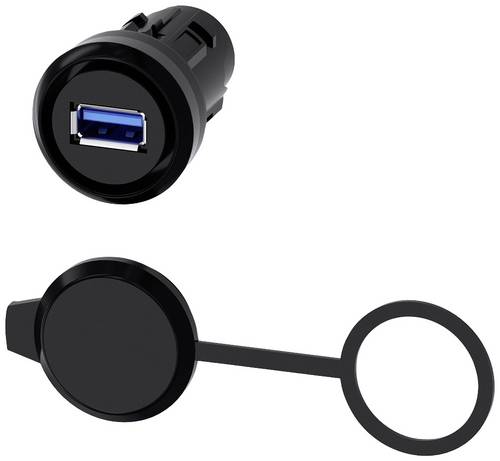 Siemens 3SU1900-0GA10-0AA0 USB-Anschluss, 22 mm, Kunststoff, schwarz