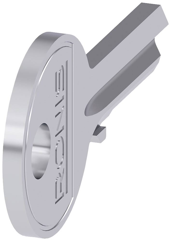 Silberfarbener Schlüssel mit Aufschrift 'RONIS' auf dem Kopf des Schlüssels.