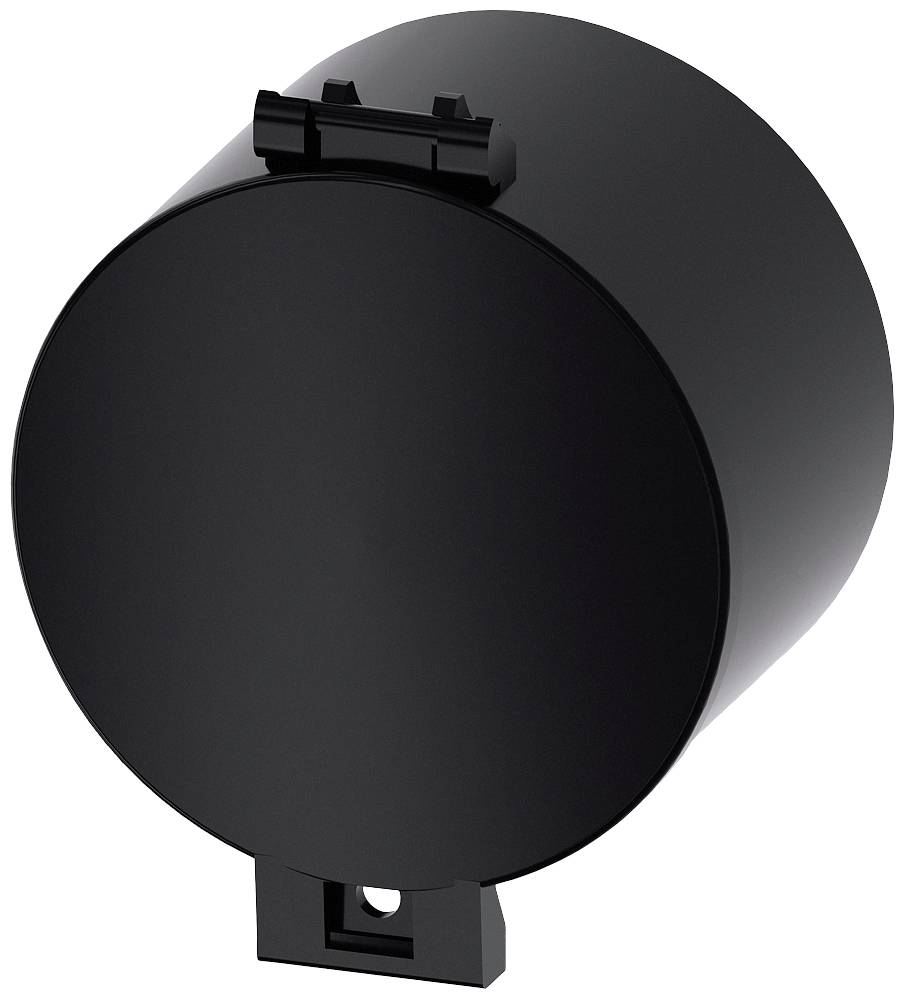 Ein schwarzer, zylindrischer Behälter mit Verschluss an der Oberseite.