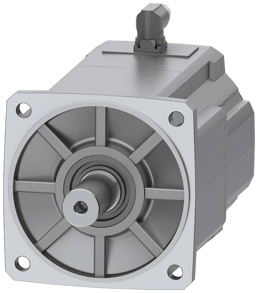 Ein grau dargestellter Elektromotor mit Zylinderform, ohne sichtbare Beschriftung oder Markenkennzeichnung. Der Motor ist in einer technischen Zeichnung gezeigt.