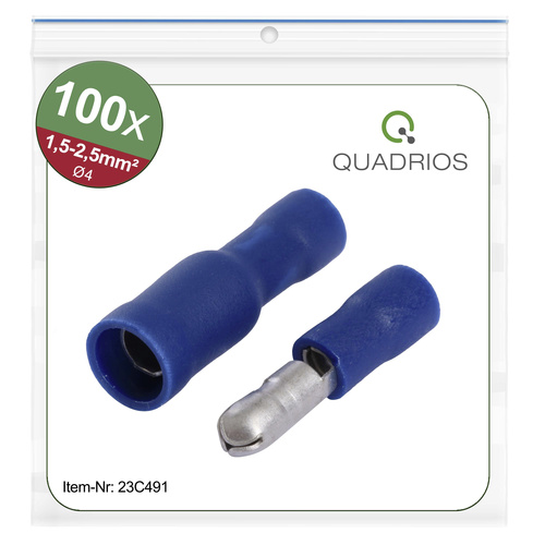 Quadrios 23C491 Rundstecker 1.5 mm² 2.5 mm² Blau 100 St.