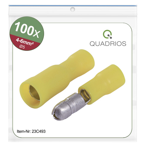 Quadrios 23C493 Rundstecker 4 mm² 6 mm² Gelb 100 St.