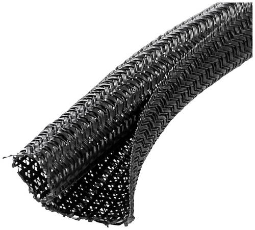 Quadrios 23CA170 Geflechtschlauch Schwarz Polyester 25 bis 26 mm Meterware