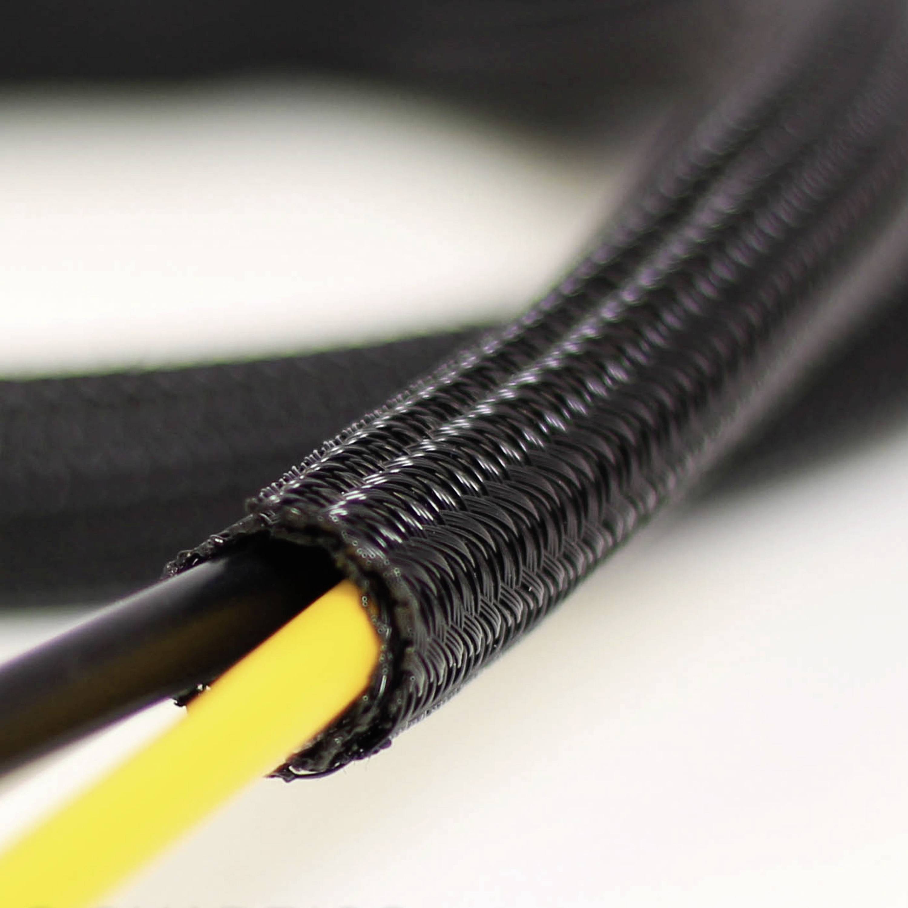 Quadrios 23CA171 Geflechtschlauch Schwarz Polyester 32 bis 33mm Meterware