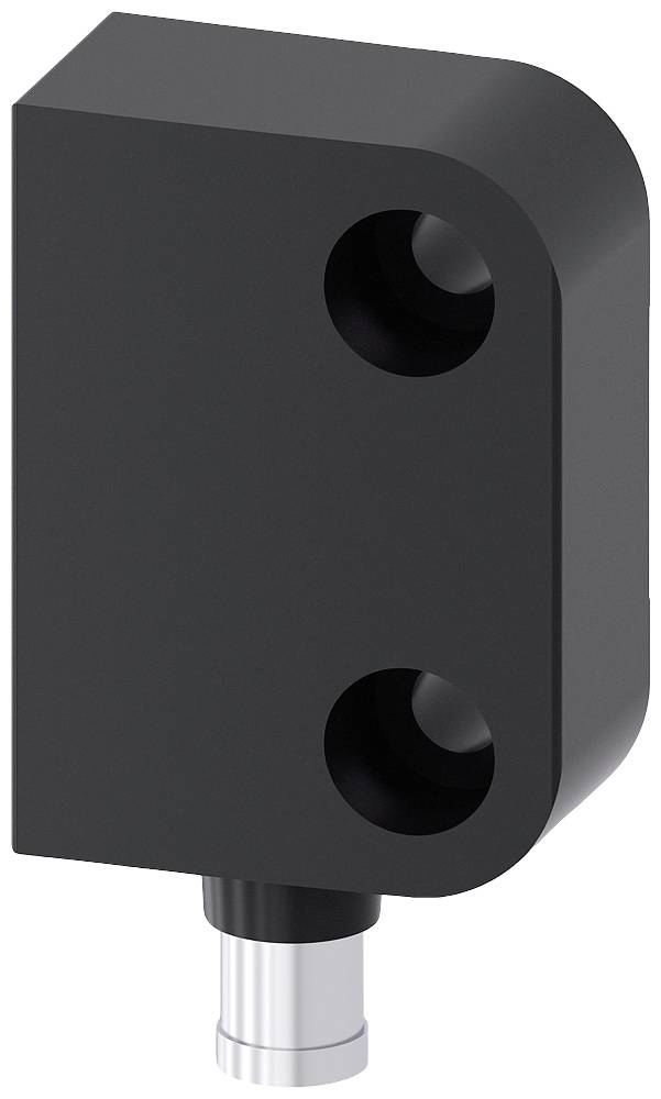 Ein rechteckiger, schwarzer Sensor mit zwei sichtbaren Öffnungen und einem metallischen Anschluss an der Unterseite.