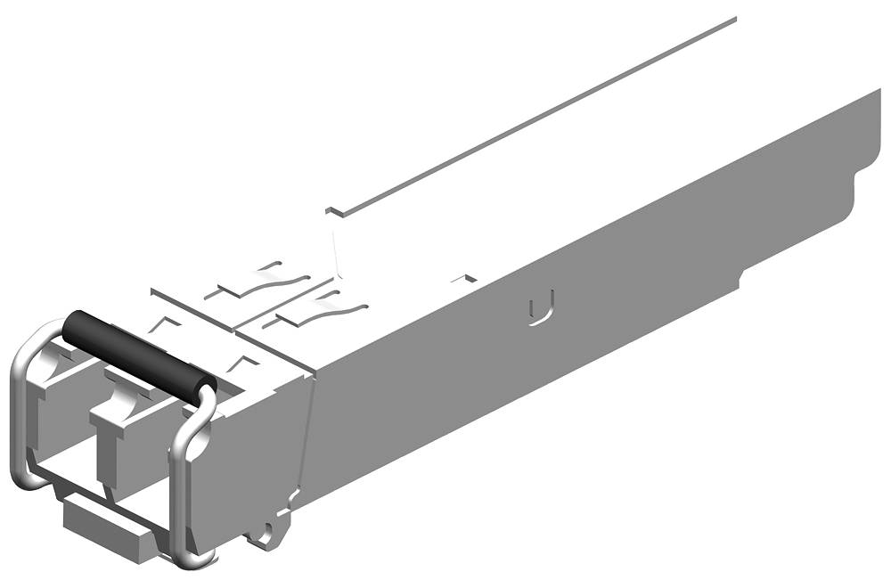 Ein optisches Transceivermodul für Kommunikationsnetzwerke, das Signale in Glasfaserkabel umwandelt.