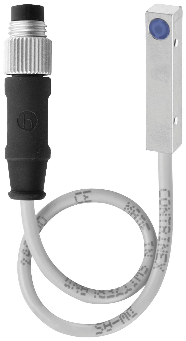 Näherungssensor mit Metallgehäuse und Kabel, geeignet für industrielle Anwendungen zur Erkennung von Objekten in der Nähe.
