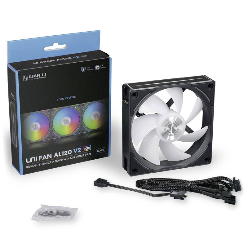 Lian Li Lian Li UNI FAN AL120 V2 ARGB PWM Lüfter - 120mm, schwarz PC-Gehäuse-Lüfter Schwarz (B x H x T) 120 x 120 x 28 mm