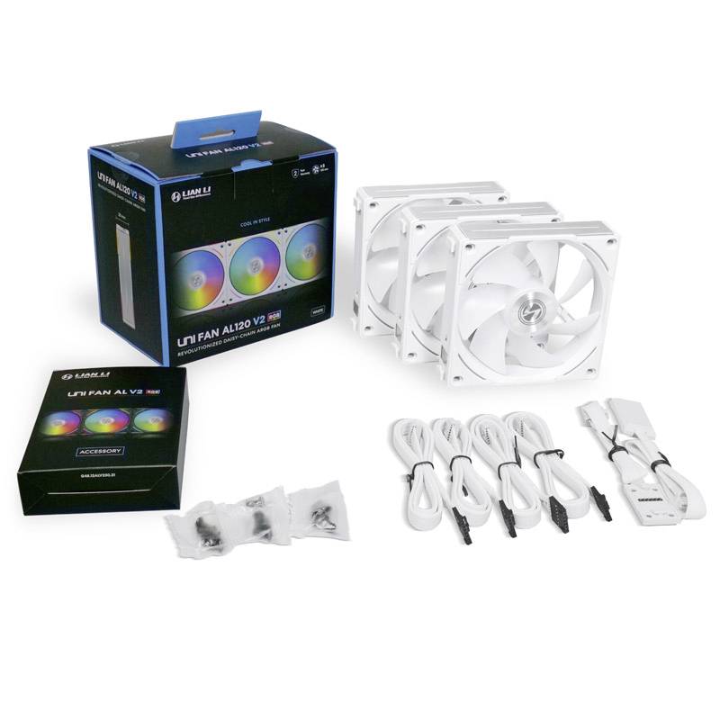 Lian Li UNI FAN AL120 V2 ARGB PWM PC-Gehäuse-Lüfter Weiß (B x H x T) 120 x 120 x 28 mm