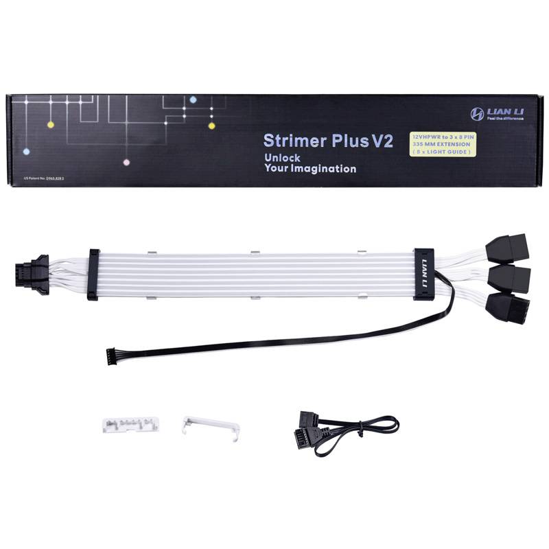 Lian Li Strimer Plus V2 12VHPWR LED Adapterkabel 335 mm Schwarz, RGB