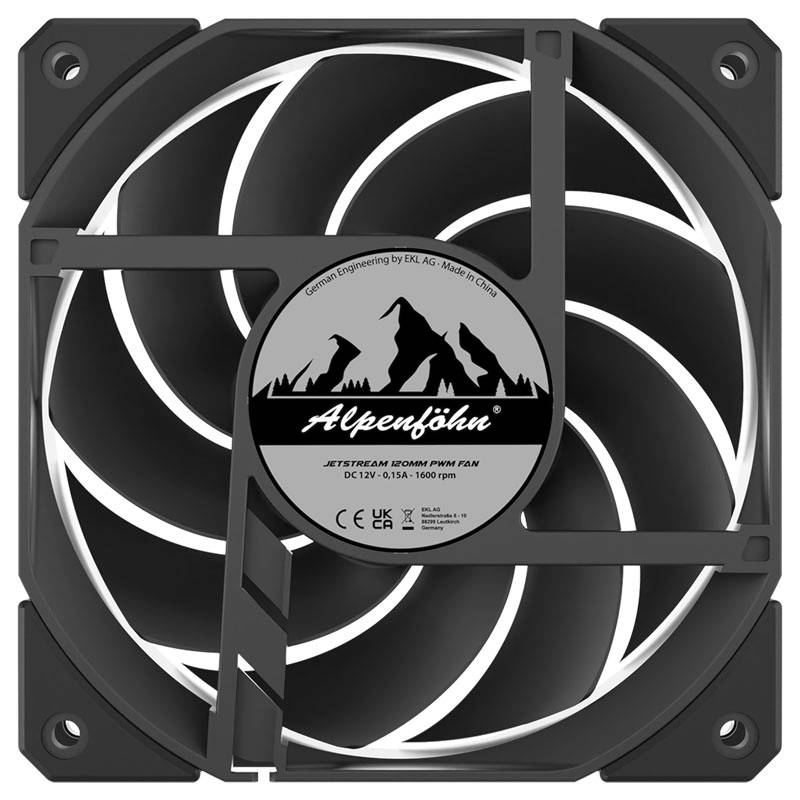 Alpenföhn 120 Jetstream PWM PC-Gehäuse-Lüfter Schwarz (B x H x T) 120 x 120 x 27mm