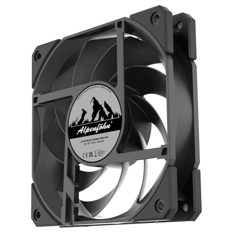 Alpenföhn 120 Jetstream PWM PC-Gehäuse-Lüfter Schwarz (B x H x T) 120 x 120 x 27mm