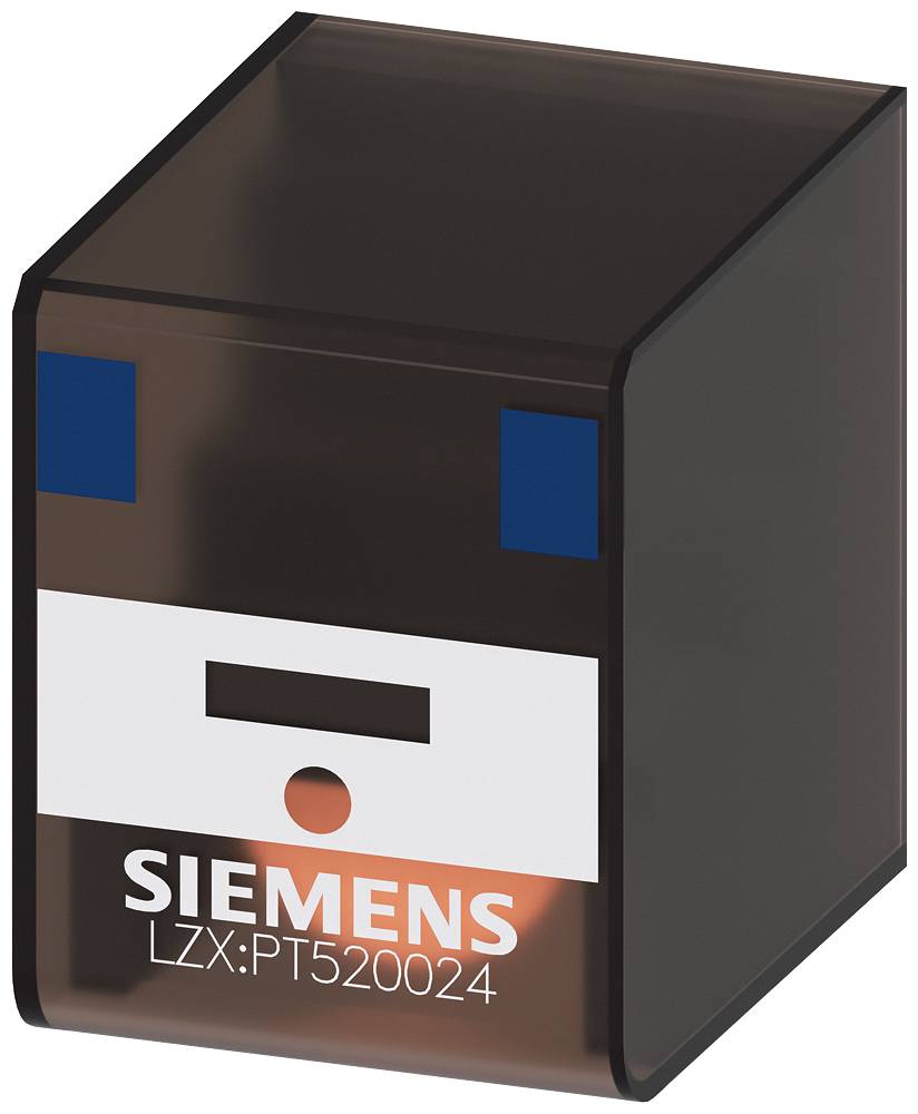Eine elektronische Komponente mit der Aufschrift 'SIEMENS LZX:PT520024', schwarzes Gehäuse mit weißem Etikett vorne.