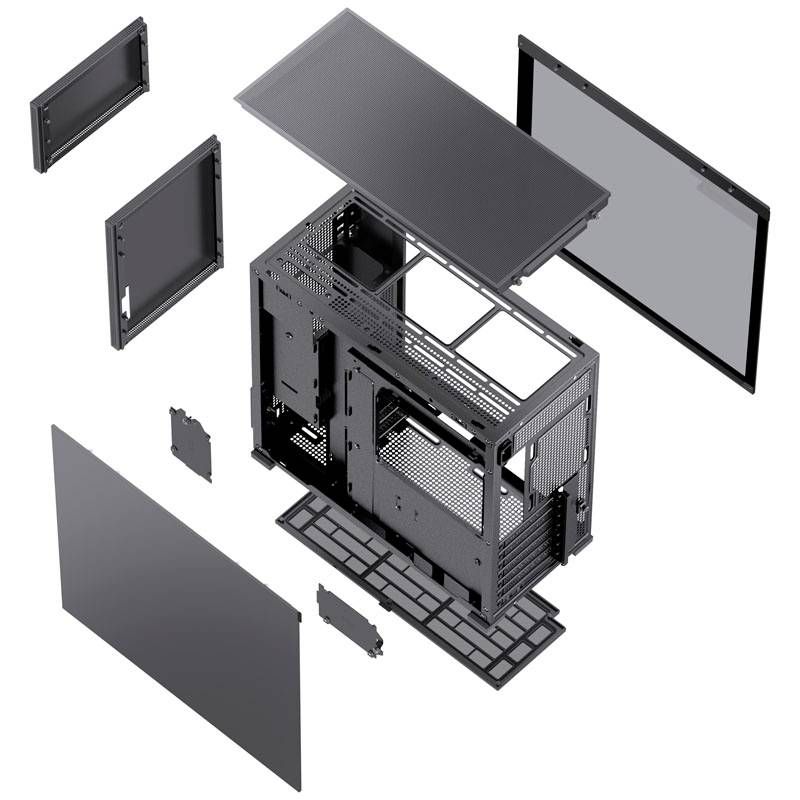 Jonsbo D41 MESH Midi-Tower PC-Gehäuse Schwarz