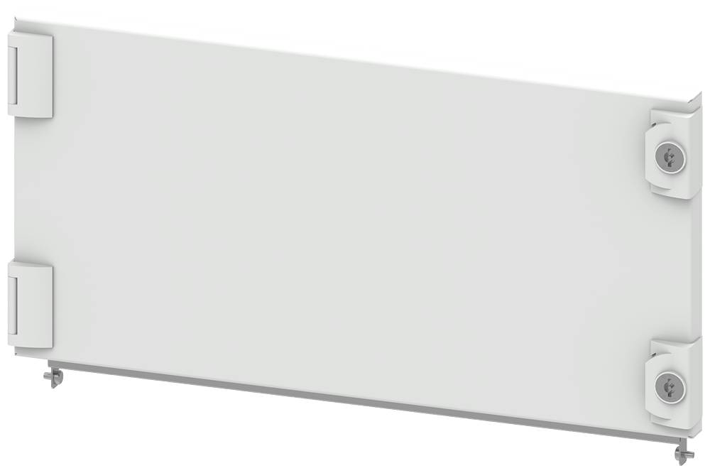 Rechteckige Platte mit Befestigungsschrauben an den Ecken. Schlichtes Design, vermutlich für Montagezwecke.
