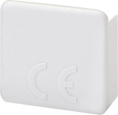 Weiße Abdeckung mit eingraviertem CE-Zeichen, das eine Konformität mit EU-Sicherheitsrichtlinien anzeigt.