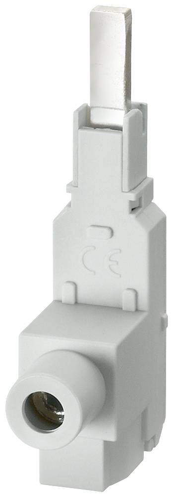 Ein grauer Sicherungseinsatz mit Metallkontakt, ausgelegt für den Einsatz in elektrischen Sicherungshaltern, vertikales Design.