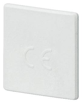 Weiße quadratische Abdeckung mit einem 'CE' Zeichen in der Mitte, das die Konformität mit europäischen Normen anzeigt.