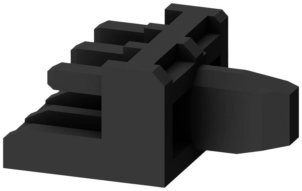 Abgebildet ist ein schwarzes, rechteckiges Kunststoffteil mit hervorstehenden Rippen.