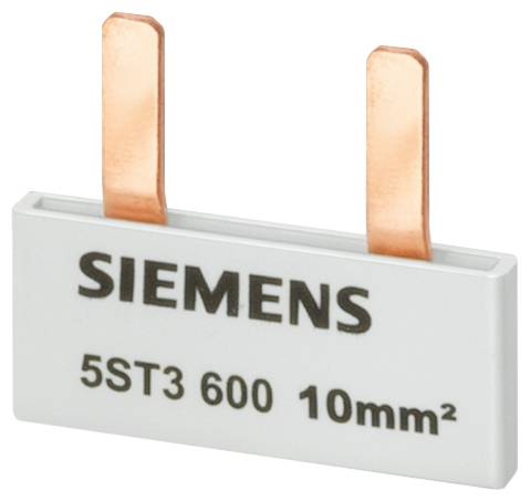 Ein elektrisches Bauteil mit der Aufschrift 'SIEMENS 5ST3 600 10mm²' und zwei Kupferanschlüssen oben.