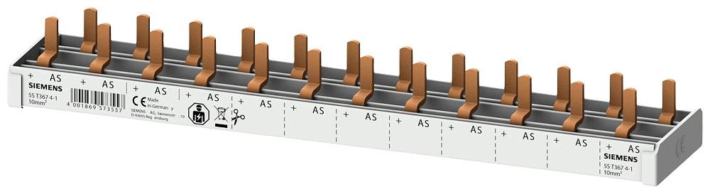 Elektrischer Sammelschienenverbinder mit 18 Isolierabdeckungen, geeignet für die Verteilung von Strom in Schaltschränken.