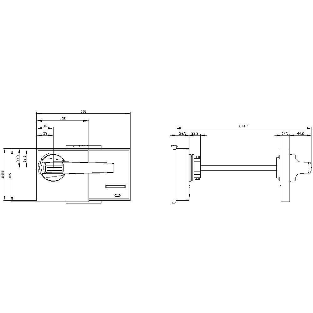 Siemens 3VW9727-0FK21 Türkupplungsdrehantrieb 1St.