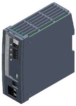 Ein kompaktes und rechteckiges Automatisierungsgerät für die Industrie mit Steckverbindern an der Seite, das zur Steuerung von Maschinen in einer Produktionsumgebung verwendet wird.