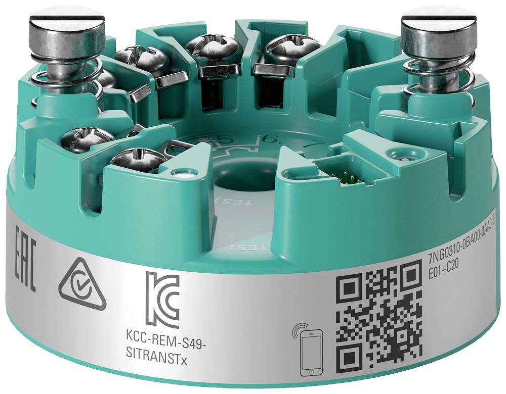 Siemens 7NG0310-0BA00-0NA0 SITRANS TH320 Temperaturmessumformer zum Einbau im Anschlusskopf Typ B (DIN 43729), mit einem